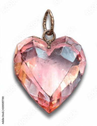 Pink heart shaped necklace