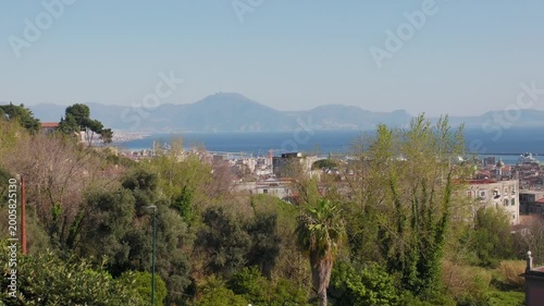 Panoramic view of Naples bay from Capodimonte viewpoint in Naples, Italy	