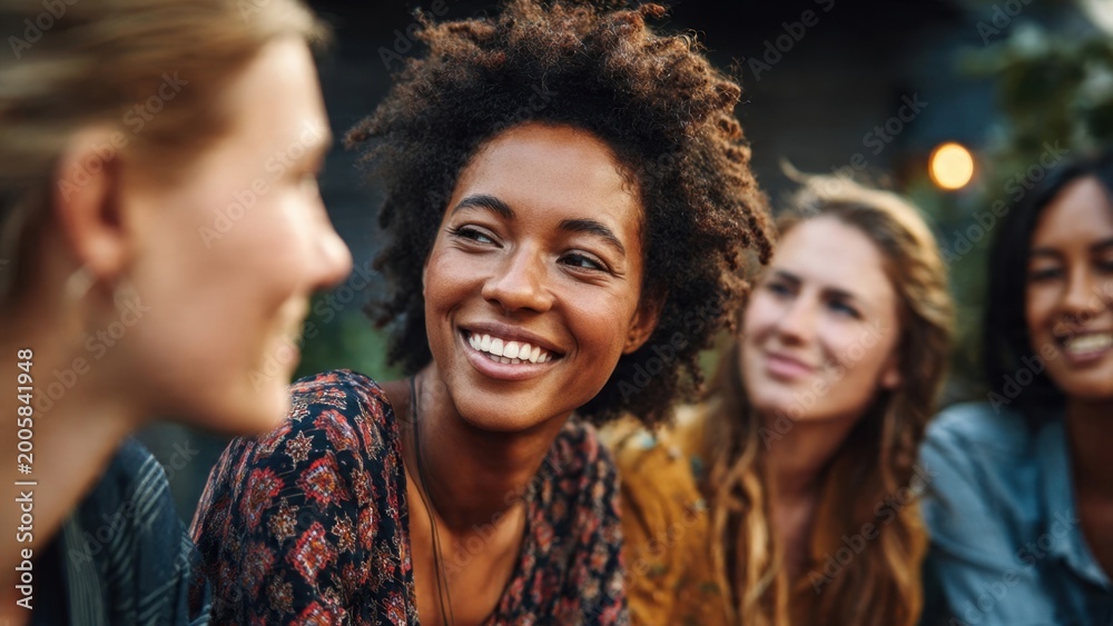 Fototapeta premium Friends Laughing Together Outdoors