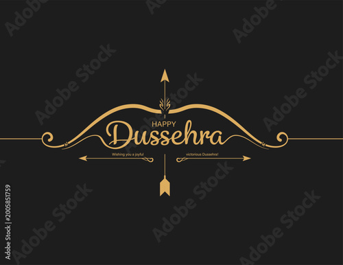 Quadro su tela Happy dussehra vector text, typo