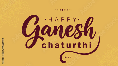 Foto Ganesh chaturthi calligraphy, typography, text unit