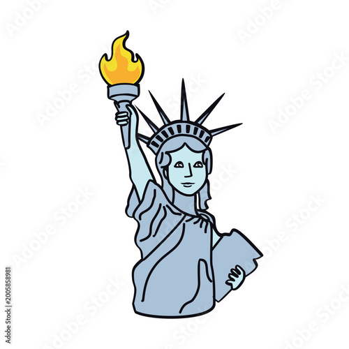 Vector cartoon Statue of Liberty
