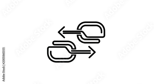 Interconnected Arrows Symbolizing Exchange, Transfer, and Connection