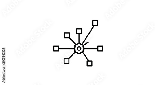 Network connection, hub and spoke model, data flow, technology concept