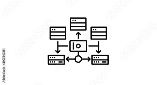 Network Diagram: Server Connection Flowchart, Data Exchange, and System Architecture