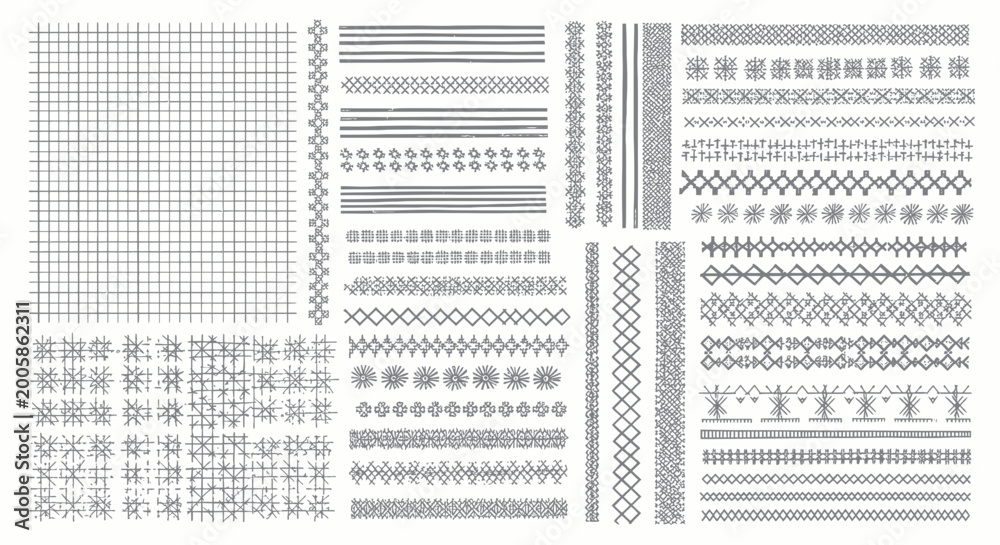 Obraz premium Decorative Line Patterns and Geometric Borders - Vector Design Elements
