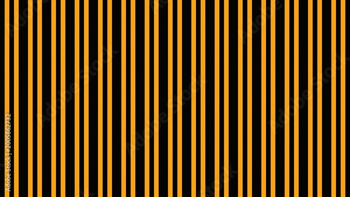 A seamless pattern featuring alternating vertical stripes of vibrant orange and solid black creating a bold and rhythmic geometric background.