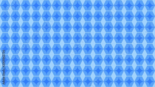 Tablou pe pânză A seamless repeating pattern featuring light and dark blue geometric stars enclosed in hexagonal shapes creating a modern and symmetrical abstract background