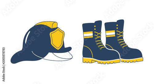 Canvas-taulu Blue and yellow safety work boots.