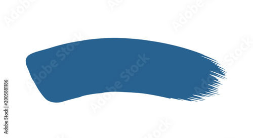 Blue Paint Brush Stroke on White Background