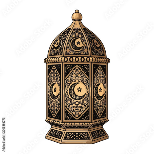 Ornate Metal Lantern with Intricate Designs 1.