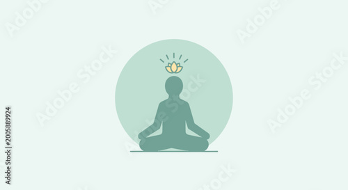 Photos Silhouette of person meditating with lotus flower symbolizing enlightenment and