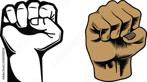 Fotografía Clenched Fist Vector Graphic Symbol of Power, Protest, and Unity