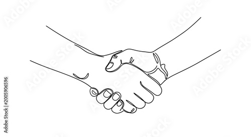 Bild auf Leinwand Two hands shaking in agreement.