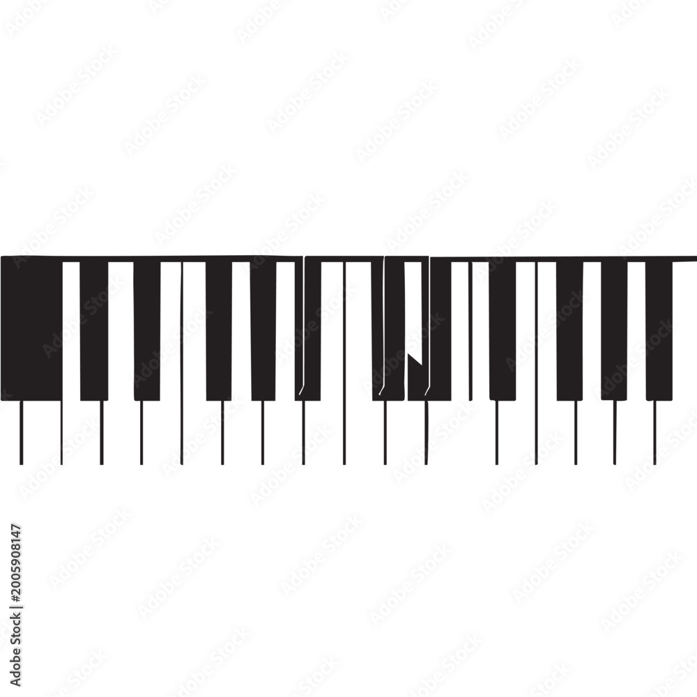 Fototapeta premium Piano keys minimalist monochrome for music education with natural lighting and detailed texture for commercial background