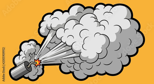Fotografija Comic Book Style Dynamite Bomb Explosion with Smoke and Fire