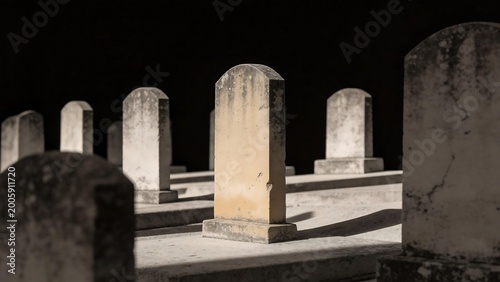 Gravestones in a cemetery