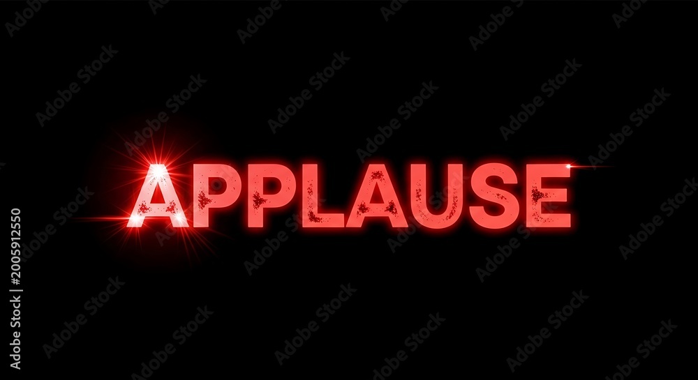Obraz premium Glowing red applause neon sign.