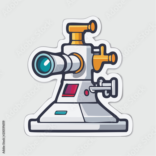 Cartoon illustration of a futuristic scientific instrument