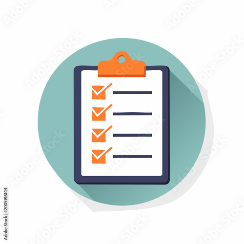 Checklist Clipboard Icon with Checked Items