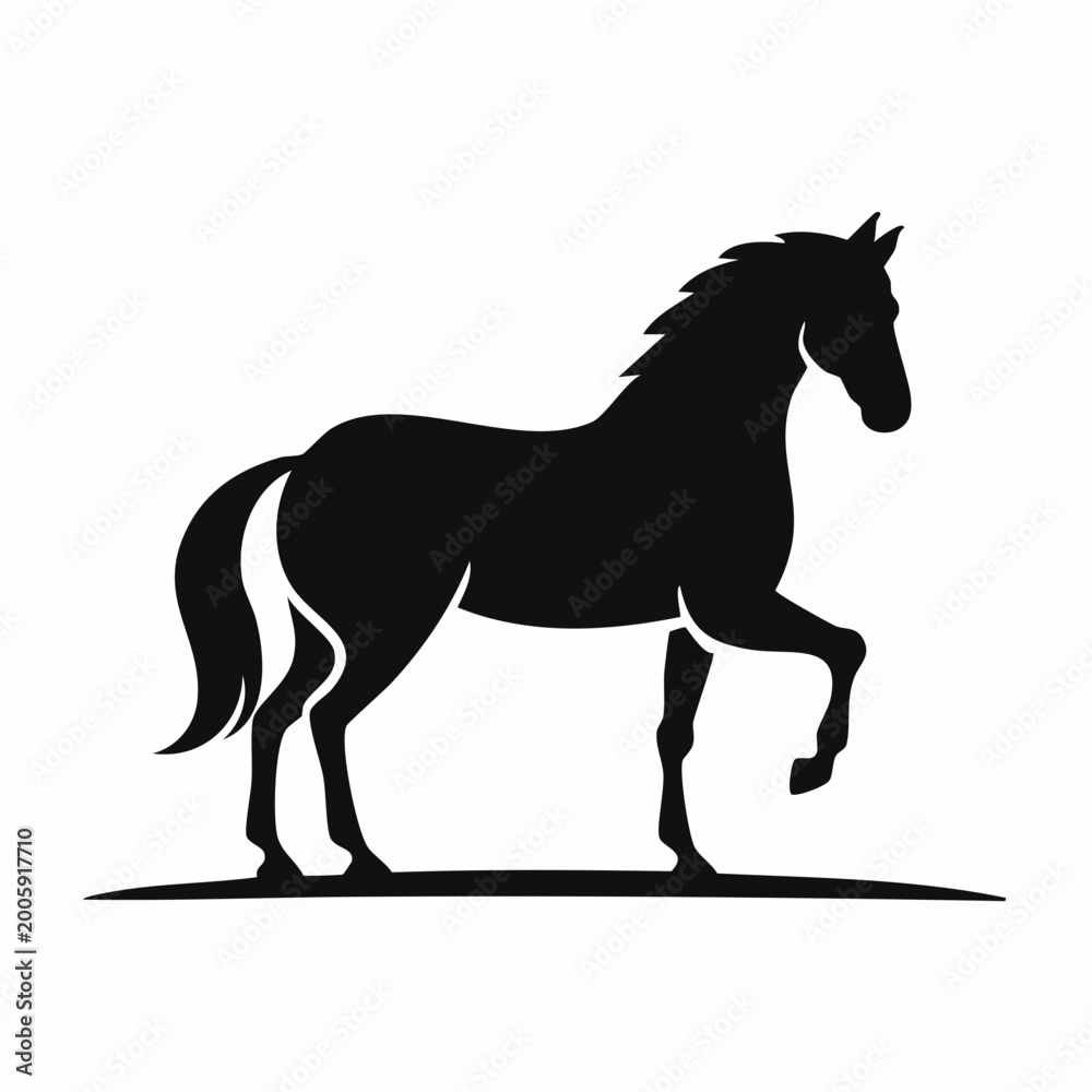 Fototapeta premium Black Silhouette of a Horse