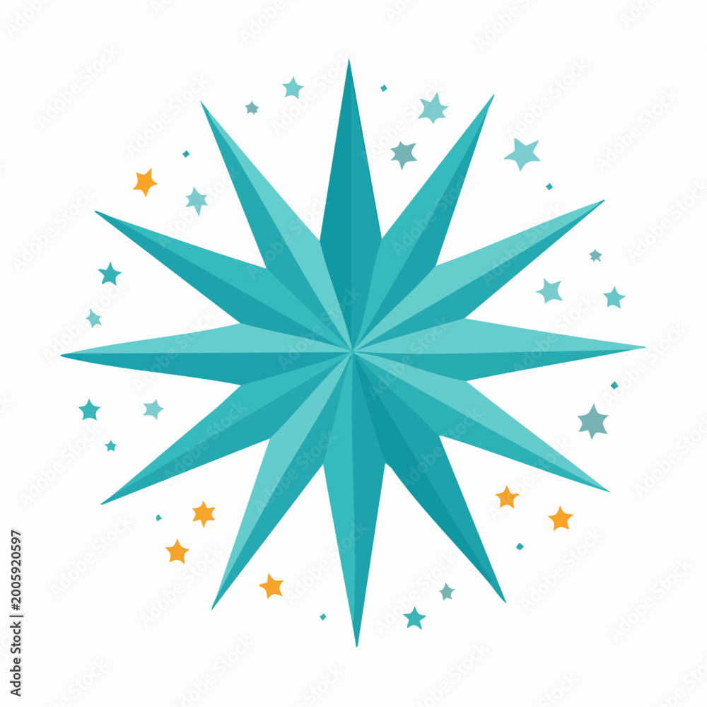 Fototapeta premium Geometric Starburst with Small Stars