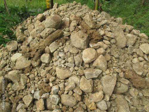 pile of soil to level the land on which the house will be built