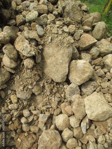 pile of soil to level the land on which the house will be built