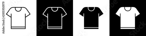 Quadro em tela Tshirt black and white icon design concept