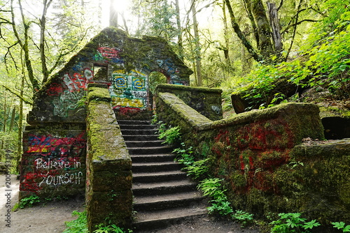 Foto The Witch's Castle Stone Ruins in Forest Park, Portland, Oregon - オレゴン州ポートランドのフォ