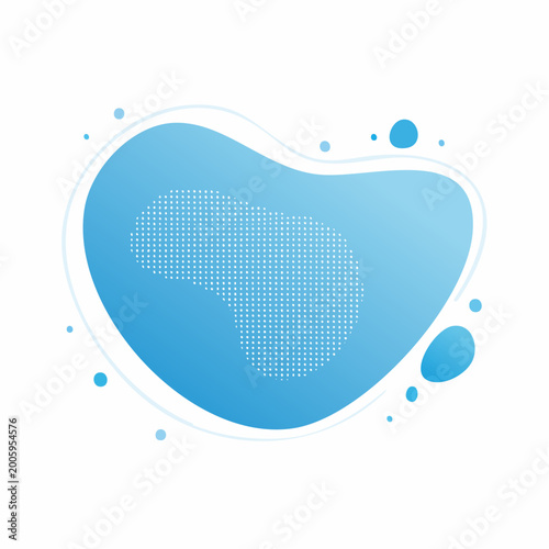 Abstract Blue Liquid Blob with Dotted Pattern