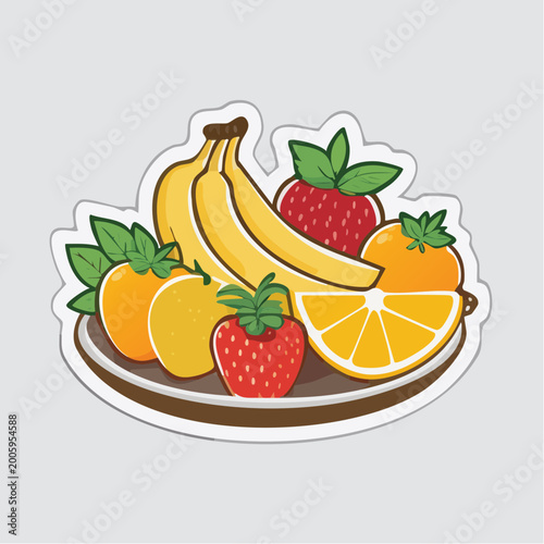 Assortment of Fresh Fruits on a Plate