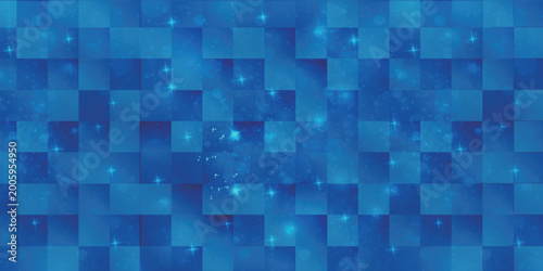 Blue Abstract Sparkling Square Mosaic Background Pattern