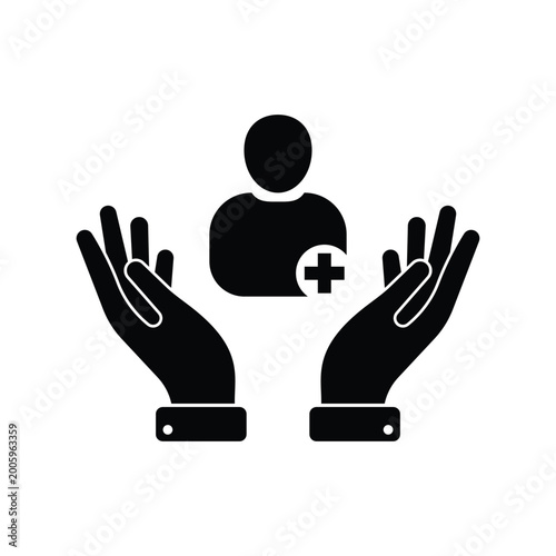Patient icon. Health insurance. Vector icon isolated on white background.