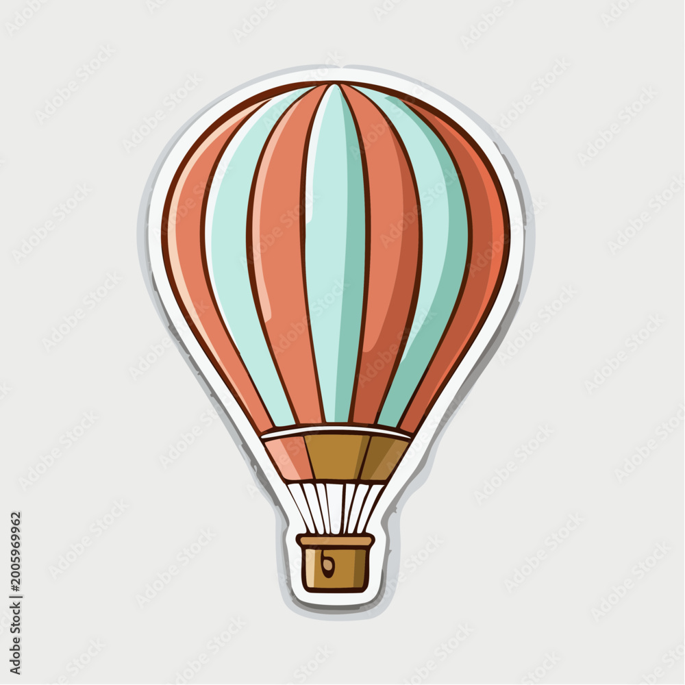 Naklejka premium Retro Hot Air Balloon Illustration