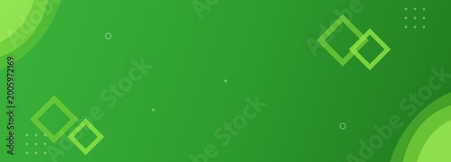 Billede på lærred Green abstract background with geometric shapes and gradient light green geometr