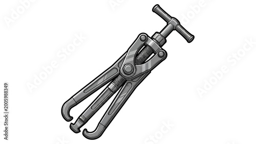 Cuadro en lienzo Three-Jaw Gear Puller Tool Illustration