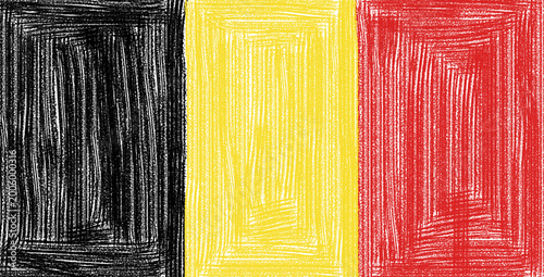 Belgium flag with a textured brush stroke effect