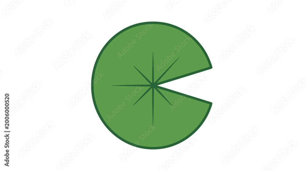 Obraz premium Simple green lily pad icon representing nature and water