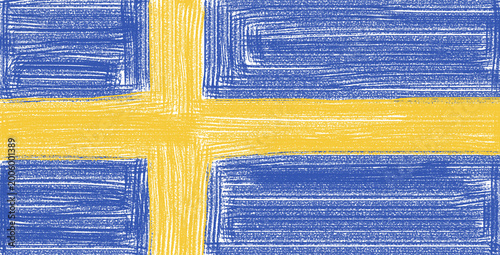Sweden flag with a textured brush stroke effect