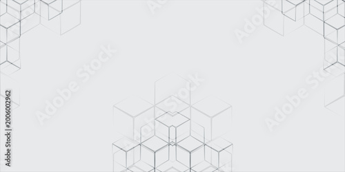 Abstract Hexagon Cube Geometric Technology Background