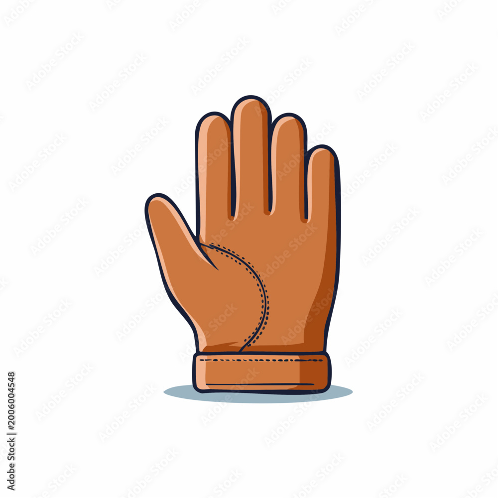 Obraz premium Illustration of a brown leather glove with fingers spread