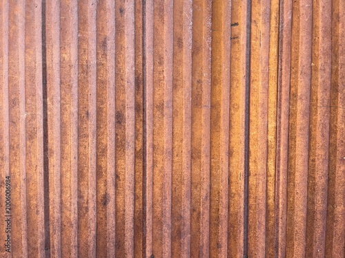 Schilderij op canvas Vertical Rusty Corrugated Metal Texture with Weathered Industrial Patina