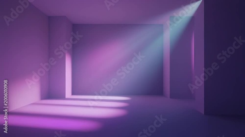 Soft Light Rays in Minimalist Room, Pink Purple Ambiance, Abstract Background