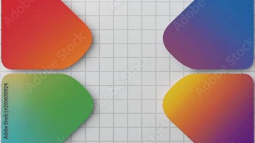 Colorful Gradients Pointing Arrows on Grid Background