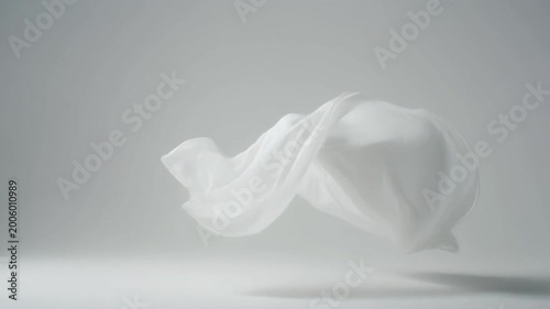 Flowing White Fabric Abstract Movement