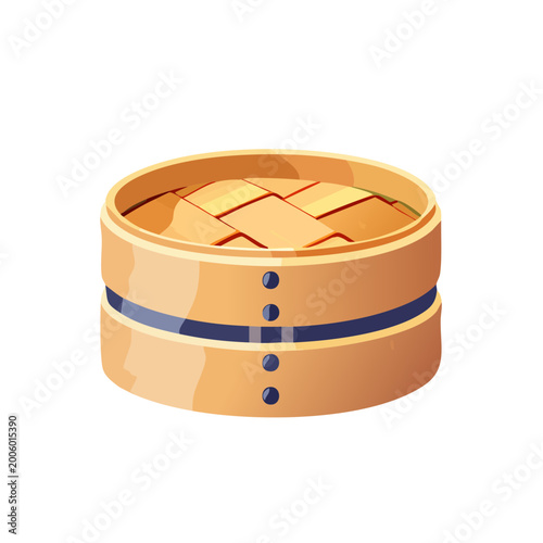 Traditional Wooden Bamboo Steamer Basket for Cooking Asian Food