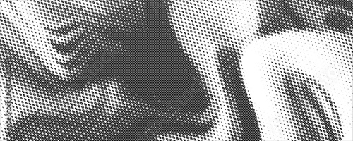 Vektor latar belakang tekstur halftone retro hitam putih abstrak. Cocok untuk desain web, poster iklan, presentasi, dan seni cetak.