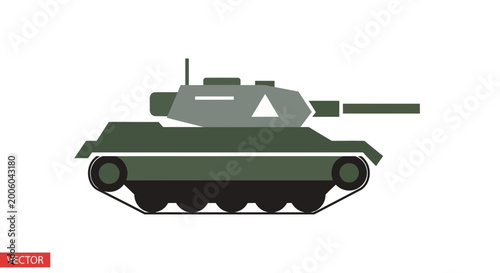 Bild auf Leinwand Modern Military Tank Vehicle Icon - Vector Graphic