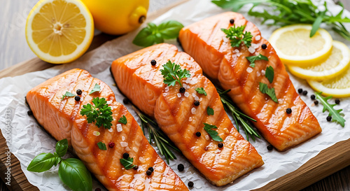 Healthy Baked Salmon Fillets with Lemon